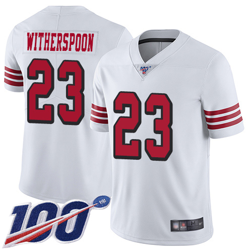 San Francisco 49ers Limited White Men Ahkello Witherspoon NFL Jersey 23 100th Season Vapor Untouchable